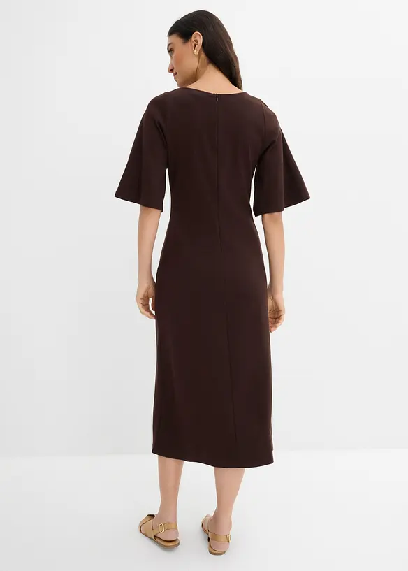 Jerseykleid mit Schlitz aus reiner Bio-Baumwolle, bonprix