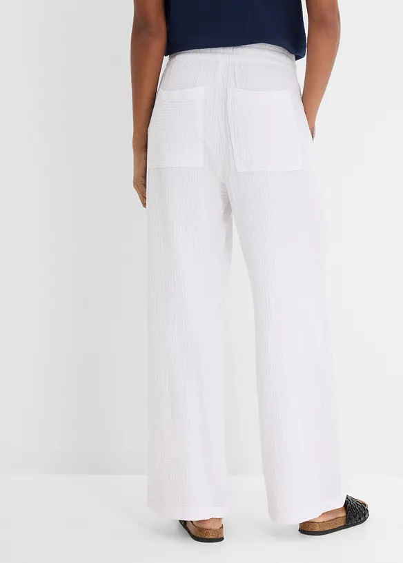 Pantalon l&eacute;ger en gaze de coton, bonprix