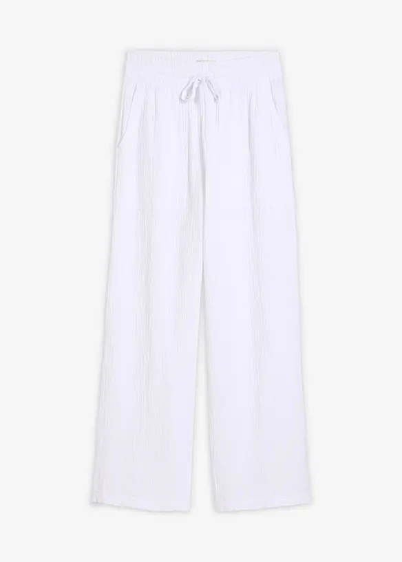 Pantalon l&eacute;ger en gaze de coton, bonprix