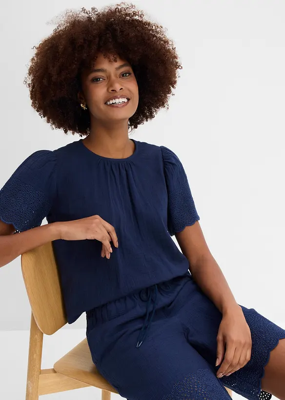 Bermuda l&eacute;ger en gaze de coton, bonprix