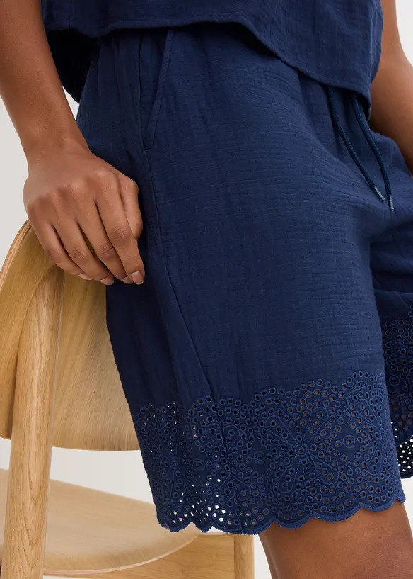 Bermuda l&eacute;ger en gaze de coton, bonprix