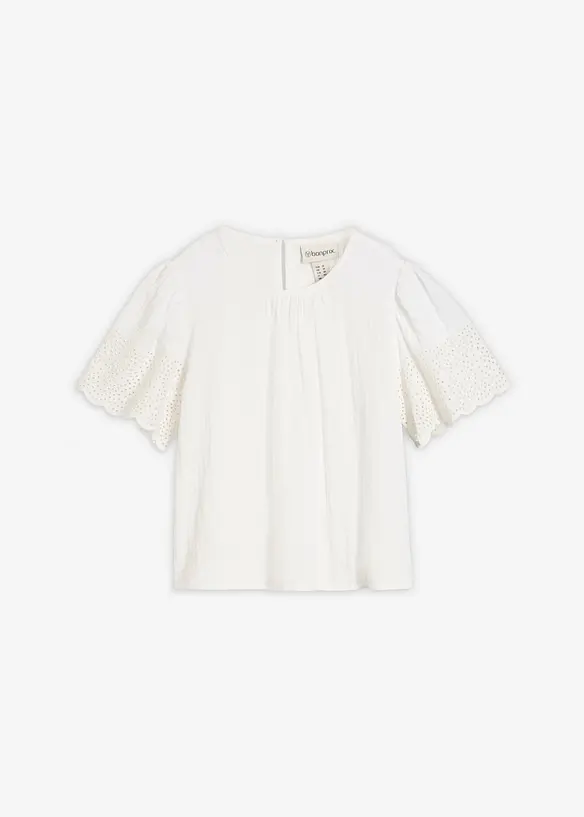 Kurzarmbluse aus luftigem Musselin, bonprix