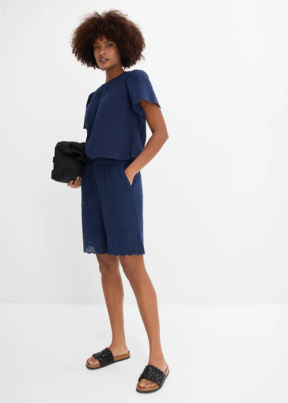 Bermuda l&eacute;ger en gaze de coton, bonprix