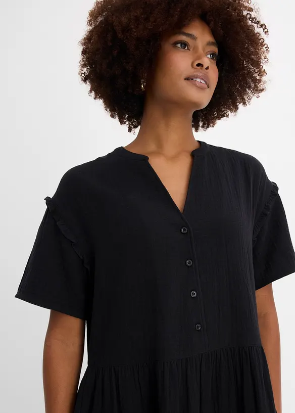 Midikleid aus weichem Musselin, bonprix