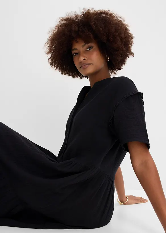 Midikleid aus weichem Musselin, bonprix