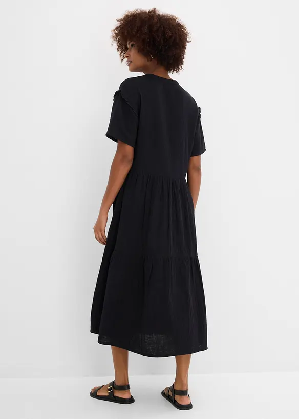 Midikleid aus weichem Musselin, bonprix