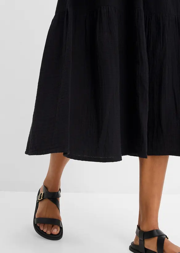 Midikleid aus weichem Musselin, bonprix