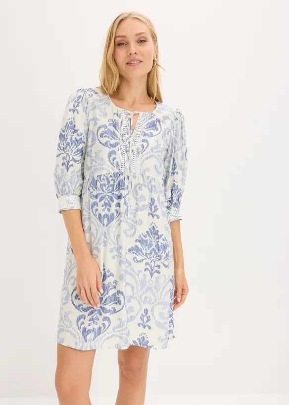 Robe courte en viscose m&eacute;lang&eacute;e, bonprix