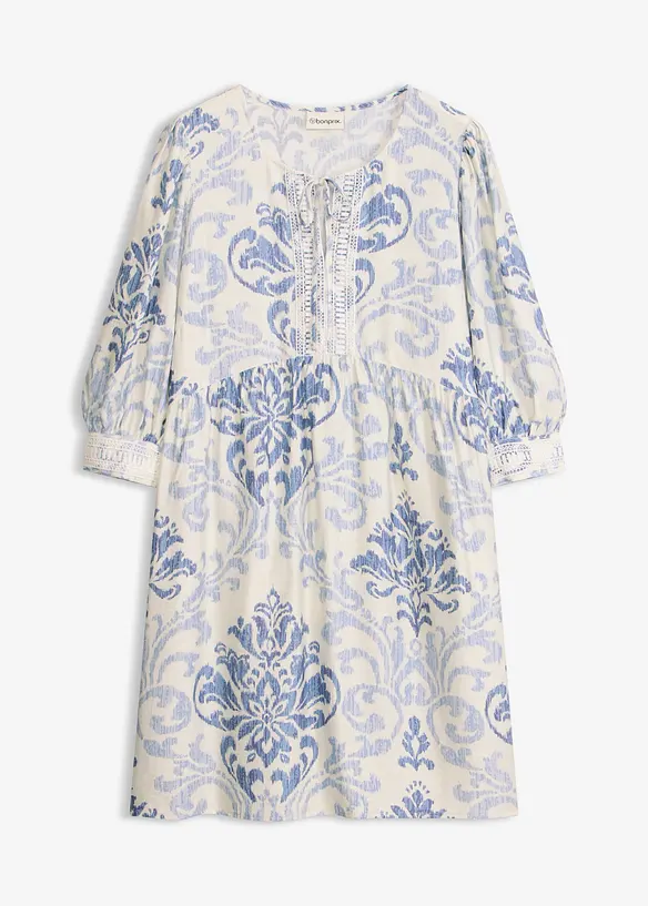 Robe courte en viscose m&eacute;lang&eacute;e, bonprix