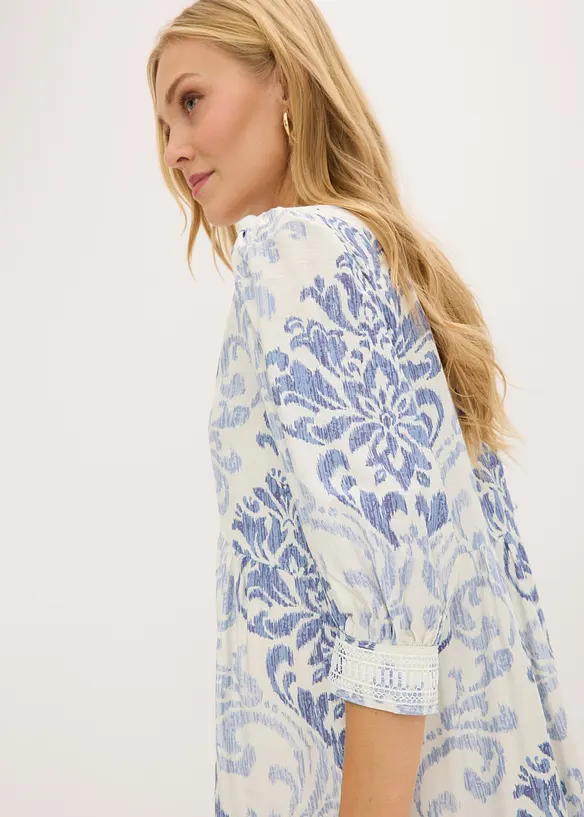 Robe courte en viscose m&eacute;lang&eacute;e, bonprix