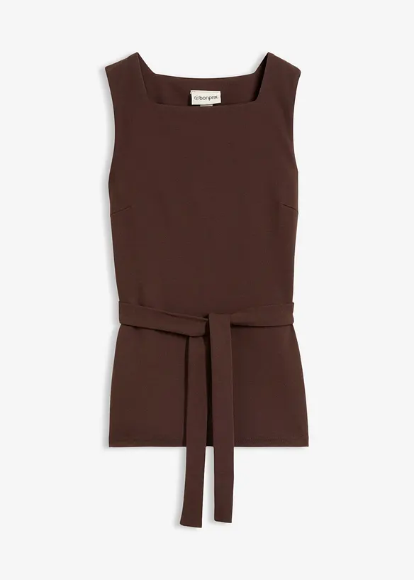 Top en piqu&eacute; avec ceinture &agrave; nouer, bonprix