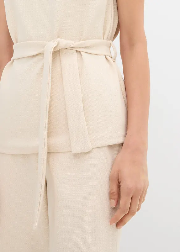 Top aus Piqu&eacute; mit Bindeband, bonprix