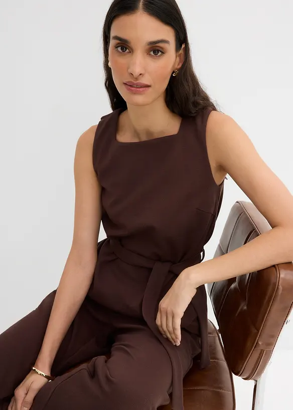 Top en piqu&eacute; avec ceinture &agrave; nouer, bonprix