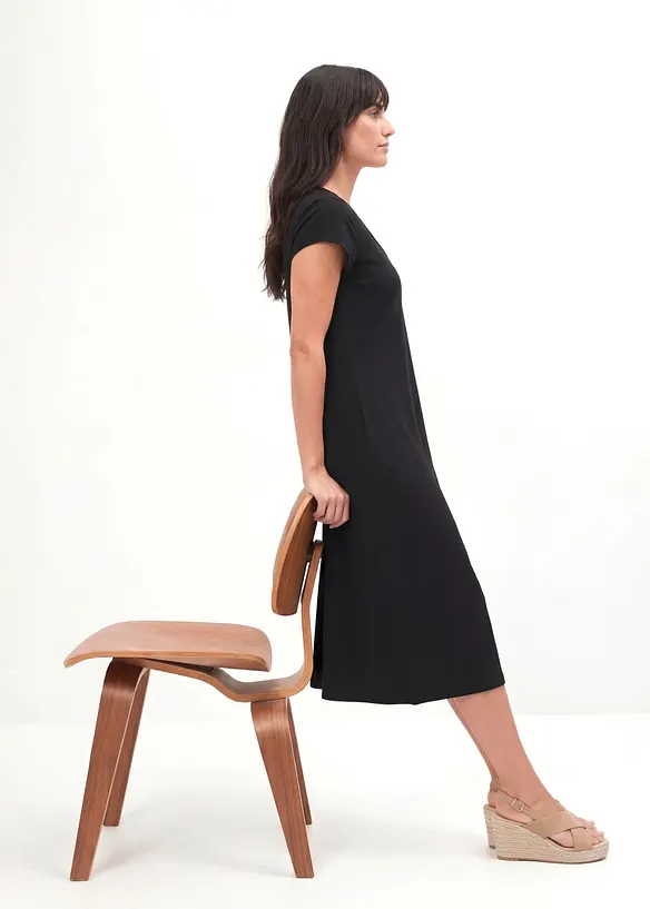 Shirtkleid aus elastischem Baumwoll-Mix, bonprix