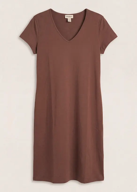 Shirtkleid aus elastischem Baumwoll-Mix, bonprix