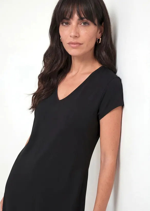 Shirtkleid aus elastischem Baumwoll-Mix, bonprix