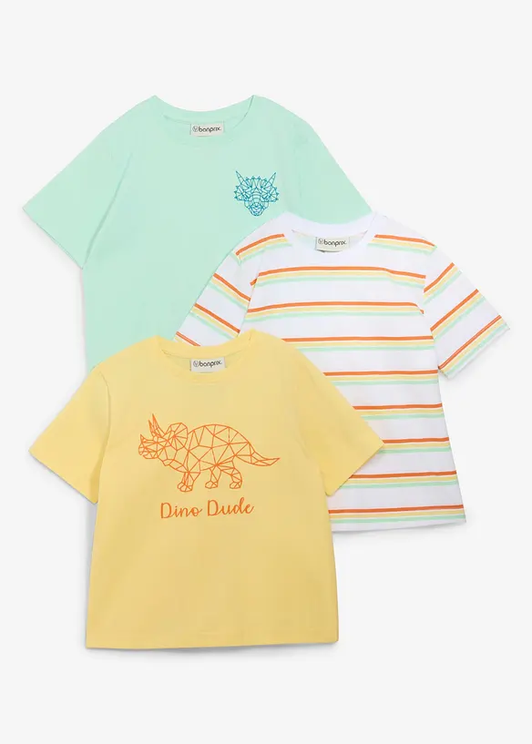 Lot de 3 T-shirts 100% coton, bonprix