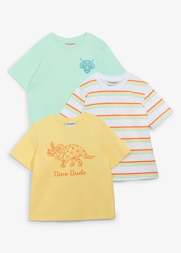 Lot de 3 T-shirts 100% coton, bonprix
