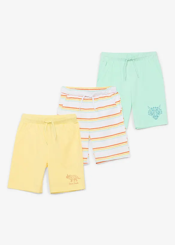 Lot de 3 bermudas en jersey 100% coton, bonprix