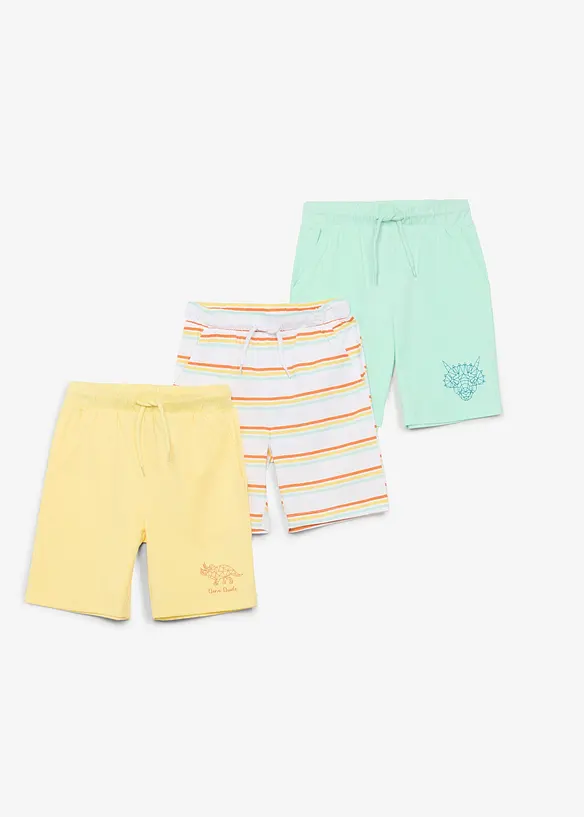Lot de 3 bermudas en jersey 100% coton, bonprix