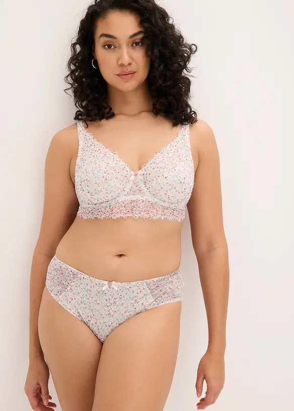 Slip maxi avec dentelle &agrave; imprim&eacute; floral, bonprix