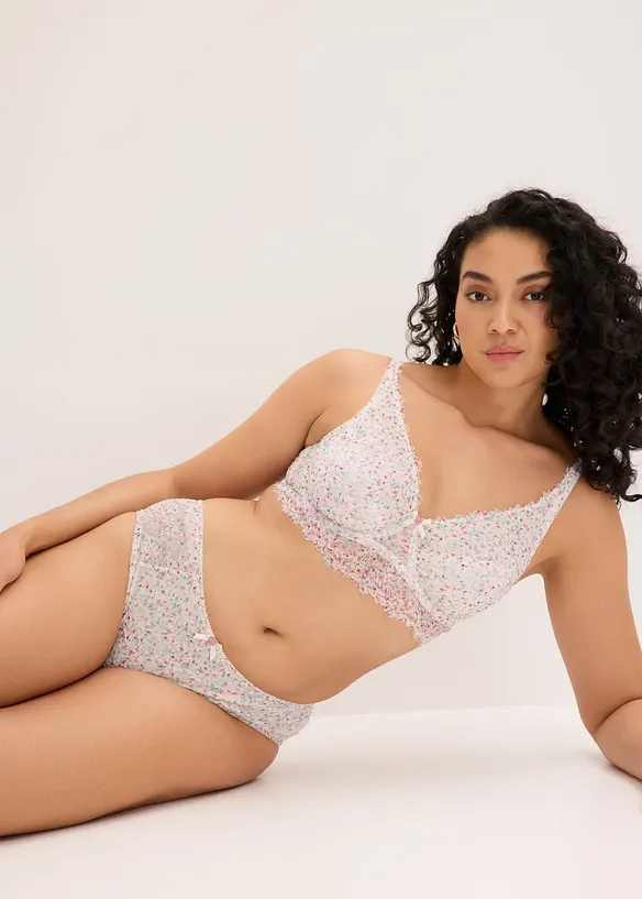 Slip maxi avec dentelle &agrave; imprim&eacute; floral, bonprix