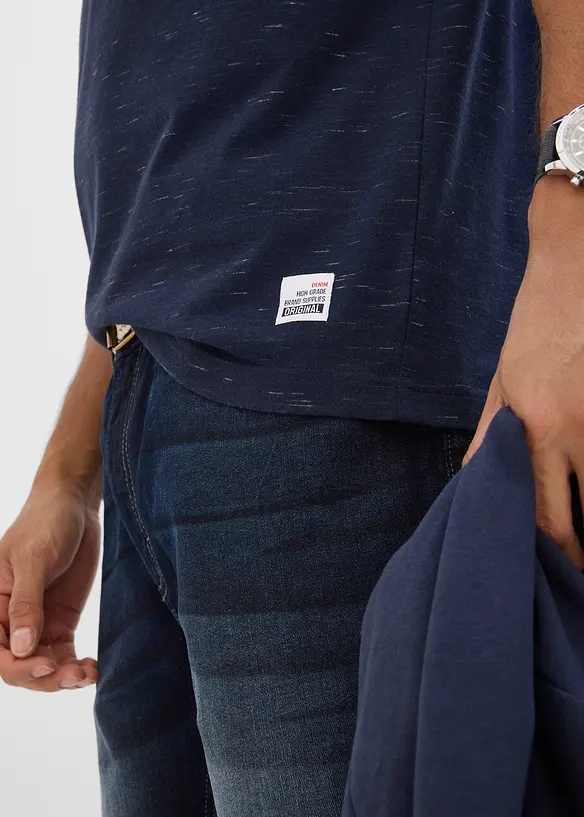 Polo manches courtes &agrave; col tiss&eacute;, bonprix