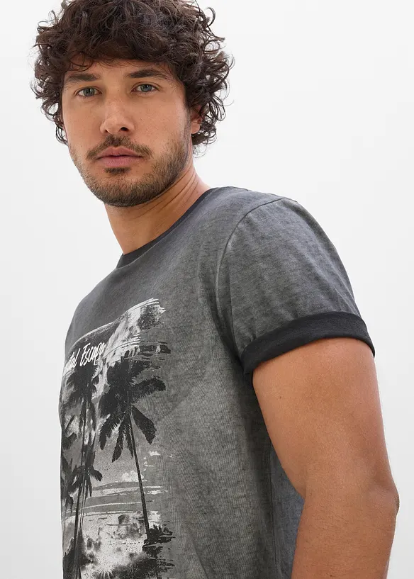T-shirt aspect d&eacute;lav&eacute;, 100% coton, bonprix