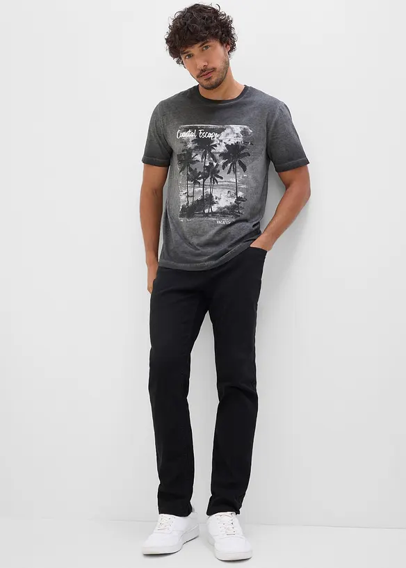 T-shirt aspect d&eacute;lav&eacute;, 100% coton, bonprix