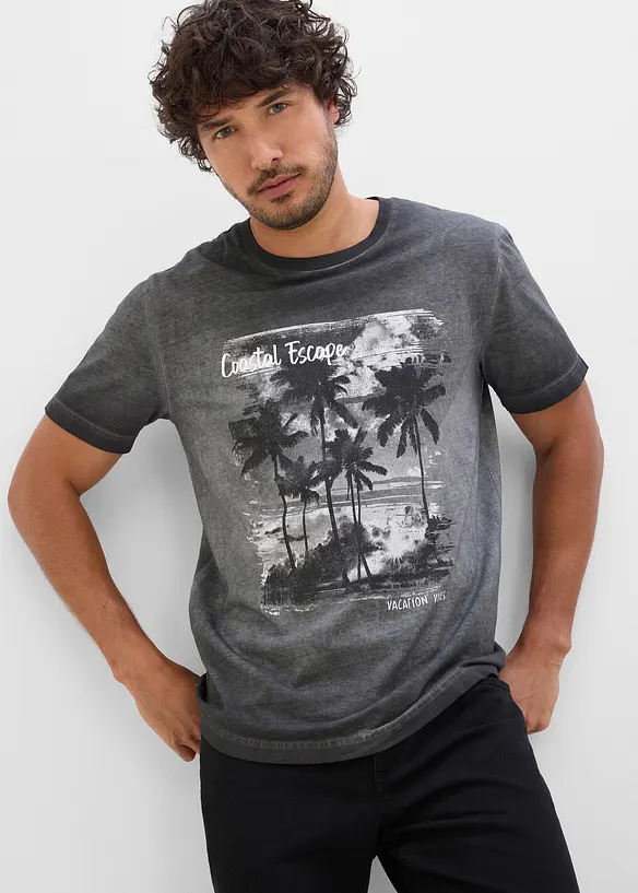 T-shirt aspect d&eacute;lav&eacute;, 100% coton, bonprix
