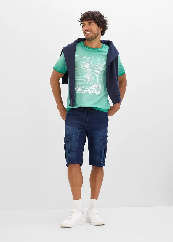 T-shirt aspect d&eacute;lav&eacute; en coton, bonprix