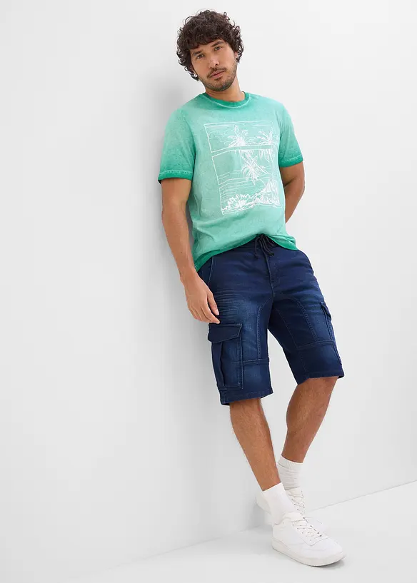 T-shirt aspect d&eacute;lav&eacute; en coton, bonprix