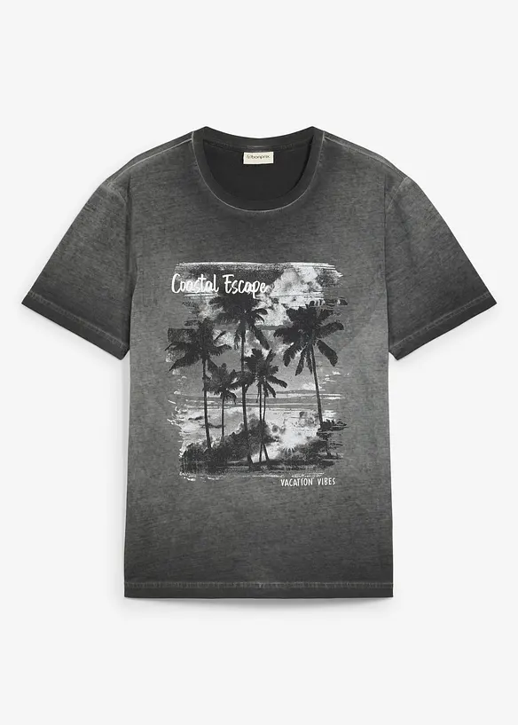 T-shirt aspect d&eacute;lav&eacute;, 100% coton, bonprix