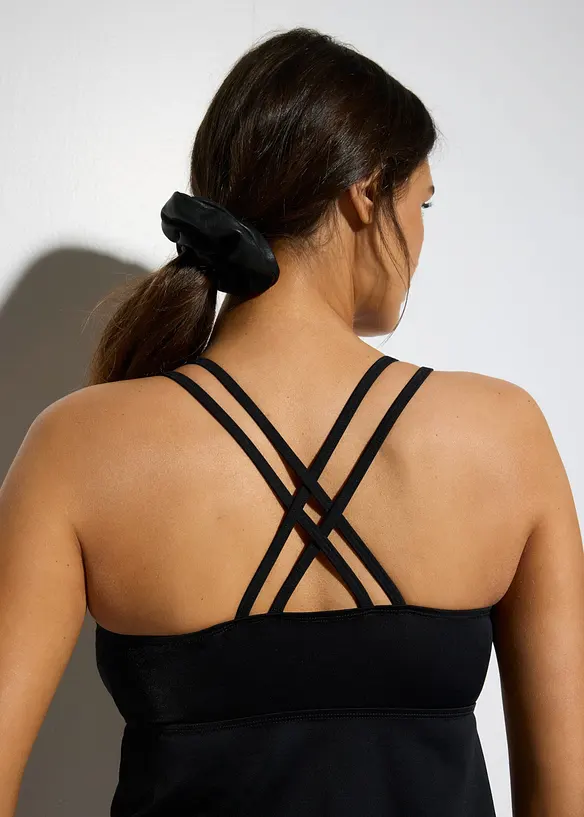 Tankini &agrave; bretelles crois&eacute;es (ens. 2&nbsp;pces), s&eacute;chage rapide, bonprix