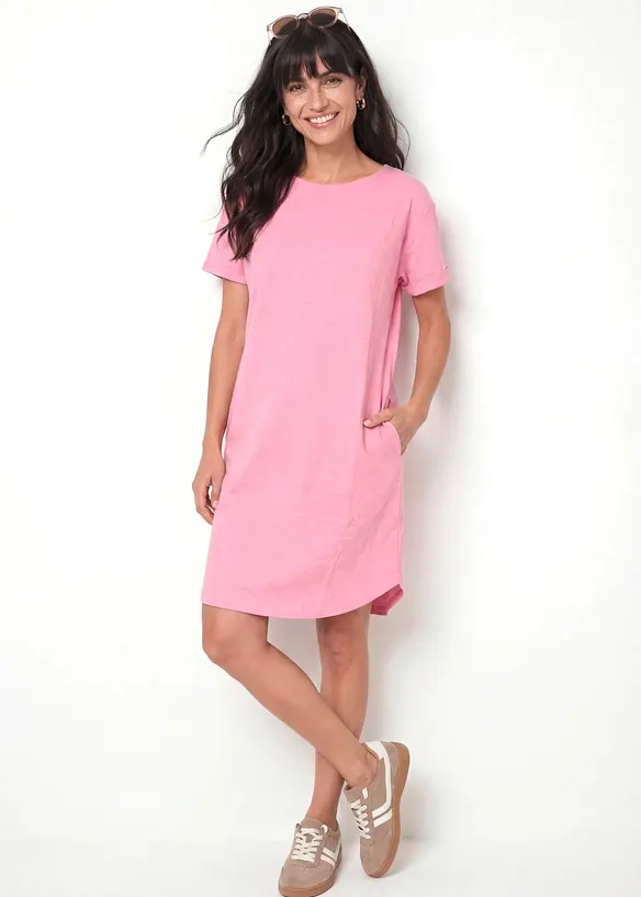 Leichtes Flammgarn Shirtkleid aus Bio Baumwolle (2er Pack), bonprix