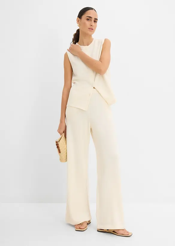 Pantalon large en maille estivale, bonprix