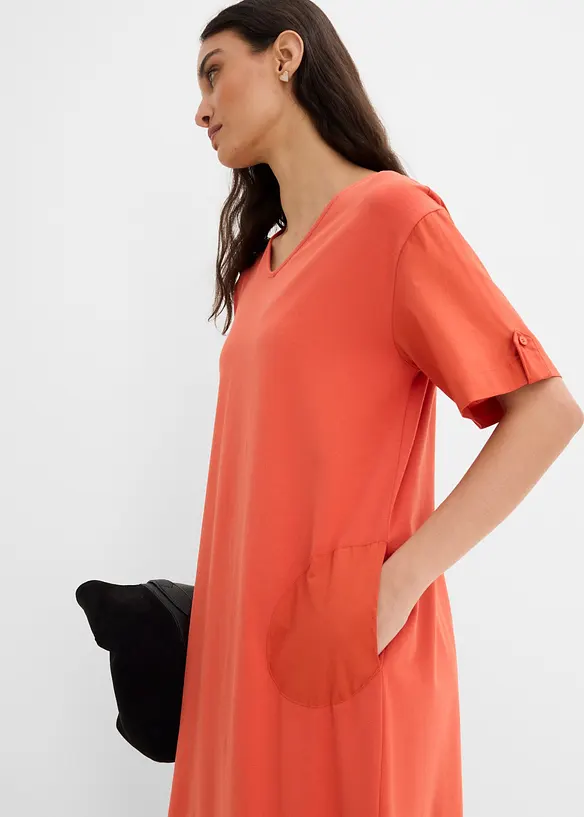 Robe-chemise en coton extensible, bonprix