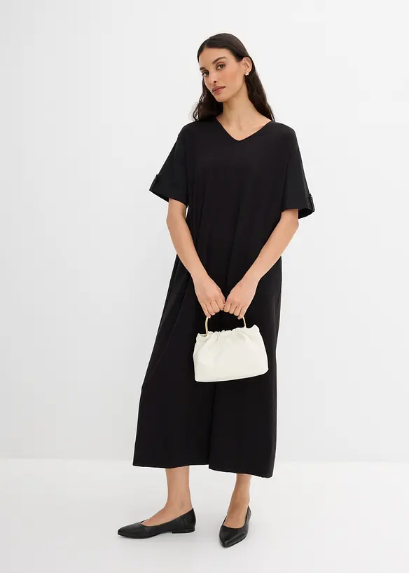 Hemdblusenkleid aus elastischem Baumwoll-Mix, bonprix
