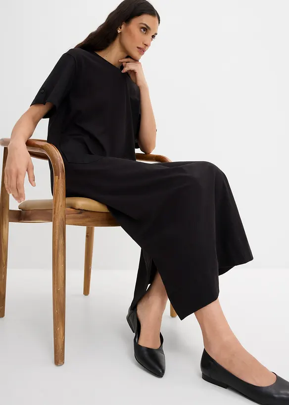 Hemdblusenkleid aus elastischem Baumwoll-Mix, bonprix