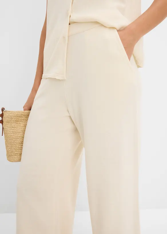 Pantalon large en maille estivale, bonprix
