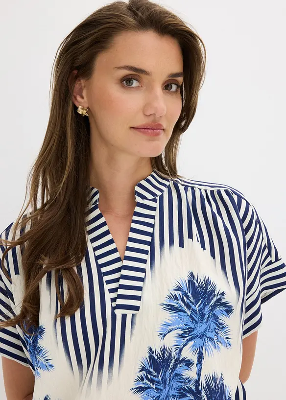 Blouse fluide en viscose m&eacute;lang&eacute;e, bonprix