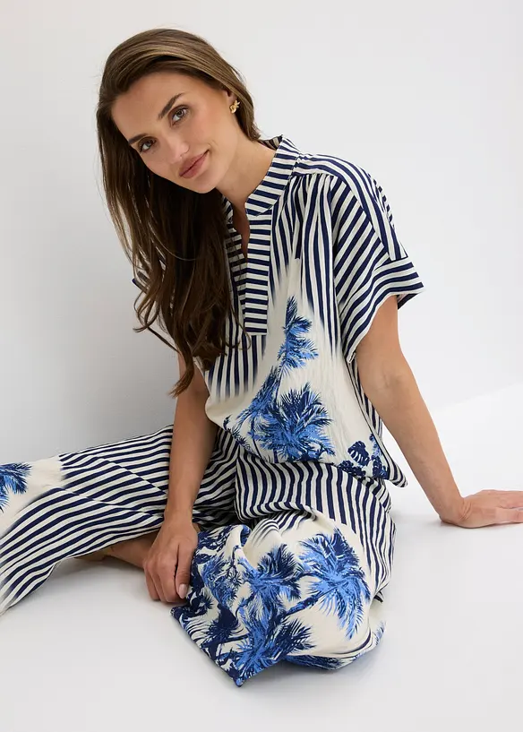 Blouse fluide en viscose m&eacute;lang&eacute;e, bonprix