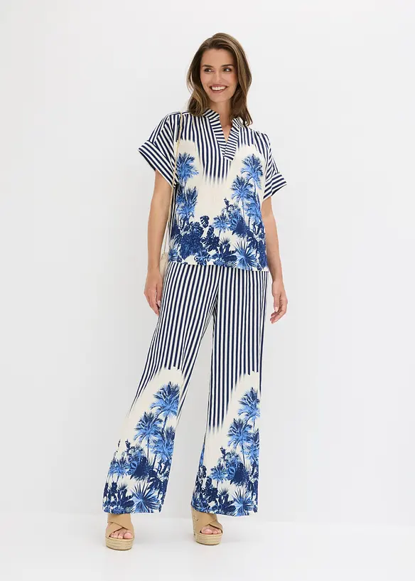 Blouse fluide en viscose m&eacute;lang&eacute;e, bonprix