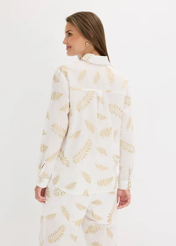 Chemisier 100% coton brod&eacute;, bonprix