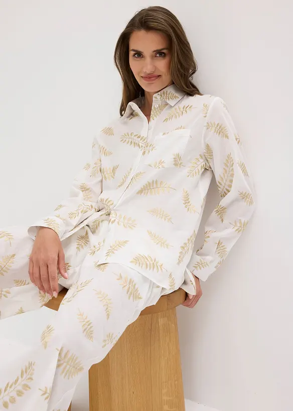 Chemisier 100% coton brod&eacute;, bonprix
