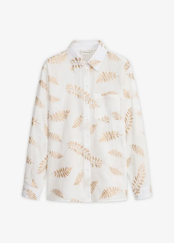 Chemisier 100% coton brod&eacute;, bonprix