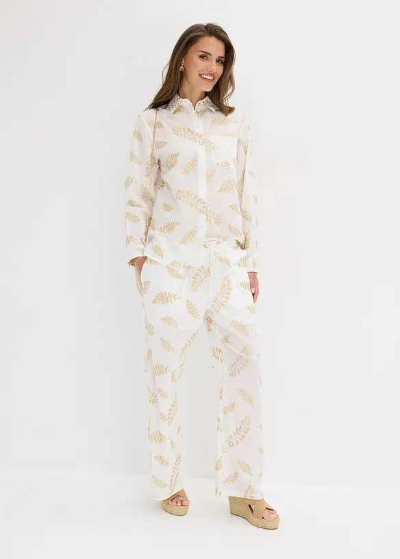 Chemisier 100% coton brod&eacute;, bonprix