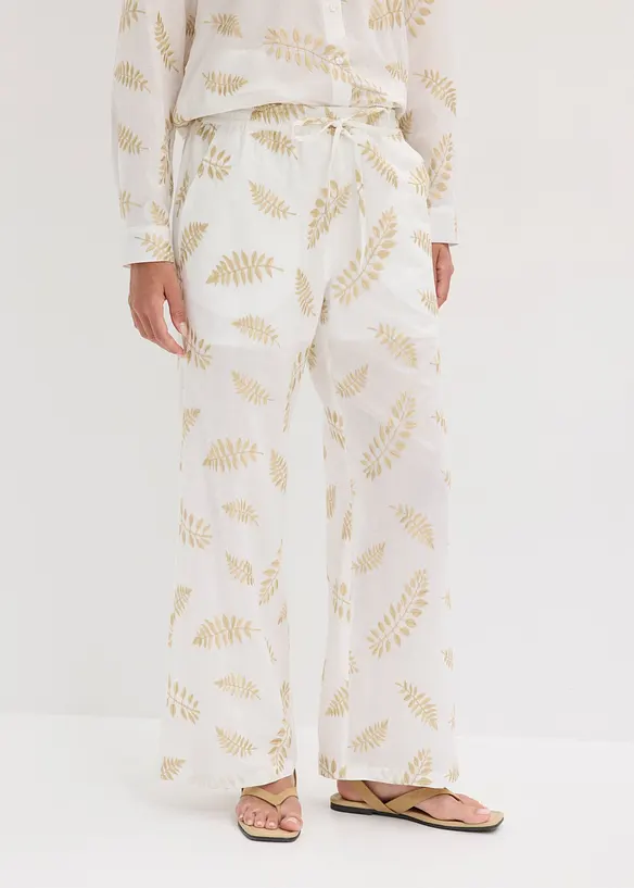 Palazzo-Hose aus reiner Baumwolle mit Stickerei, bonprix