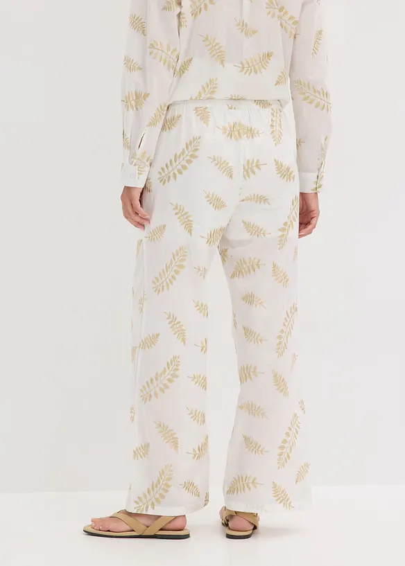 Palazzo-Hose aus reiner Baumwolle mit Stickerei, bonprix