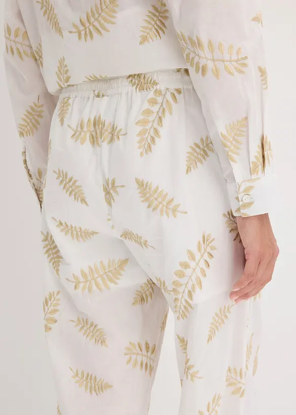 Palazzo-Hose aus reiner Baumwolle mit Stickerei, bonprix